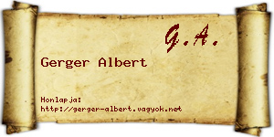 Gerger Albert névjegykártya